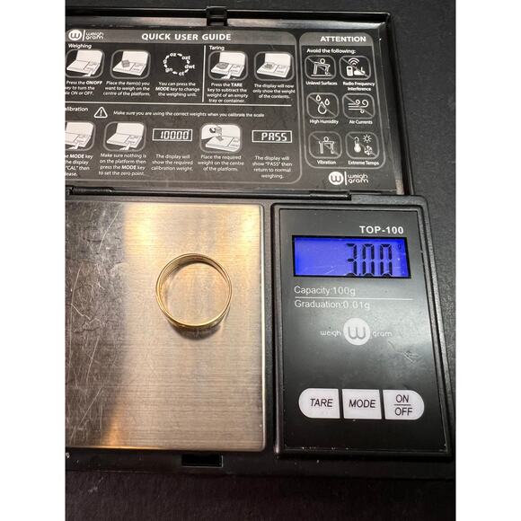 Vintage 14K Yellow Gold Wide Band Ring – Size 7 - Picture 14 of 14